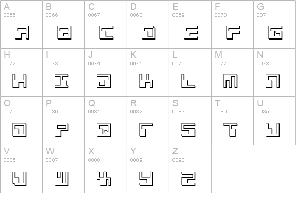 Phaser Bank 3D uppercase A-Z preview