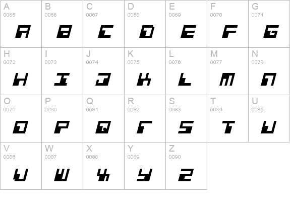 Phaser Bank Bold Italic uppercase A-Z preview
