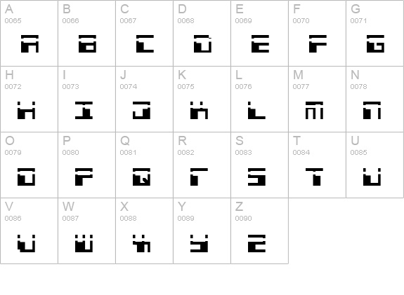 Phaser Bank Laser uppercase A-Z preview
