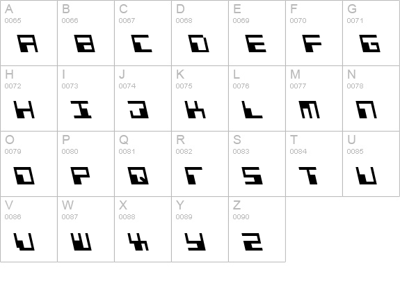 Phaser Bank Leftalic uppercase A-Z preview
