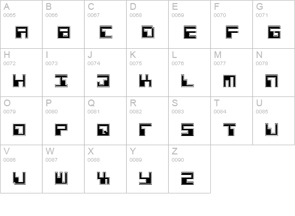 Phaser Bank Pro uppercase A-Z preview