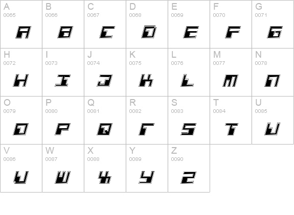 Phaser Bank Pro Italic uppercase A-Z preview