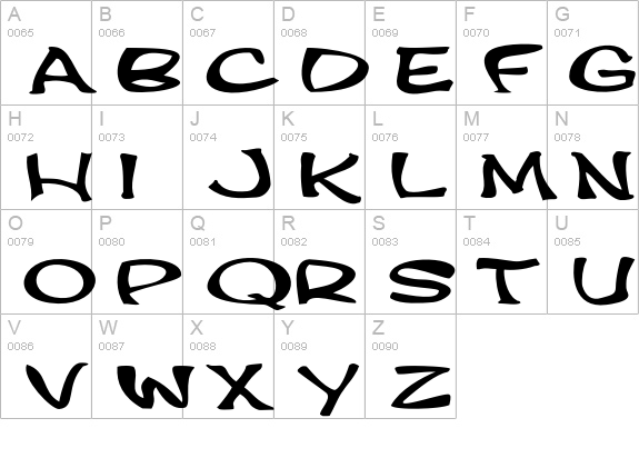 PHatFont uppercase A-Z preview