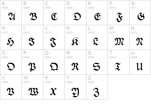 PhederFrack Bold uppercase A-Z preview
