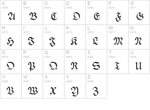 PhederFrackShadowed uppercase A-Z preview