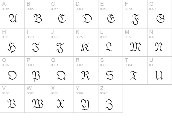 PhederFrackThin uppercase A-Z preview