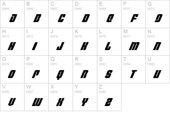 Philadelphia Exp Italic uppercase A-Z preview