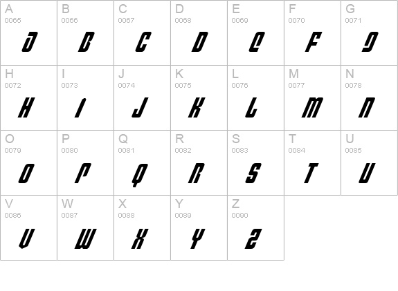 Philadelphia Italic Light uppercase A-Z preview