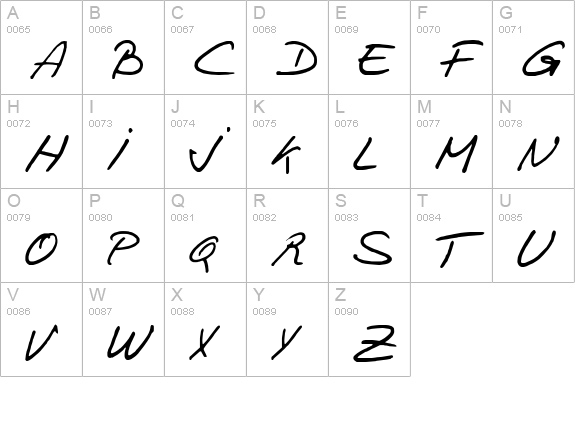 Philing uppercase A-Z preview