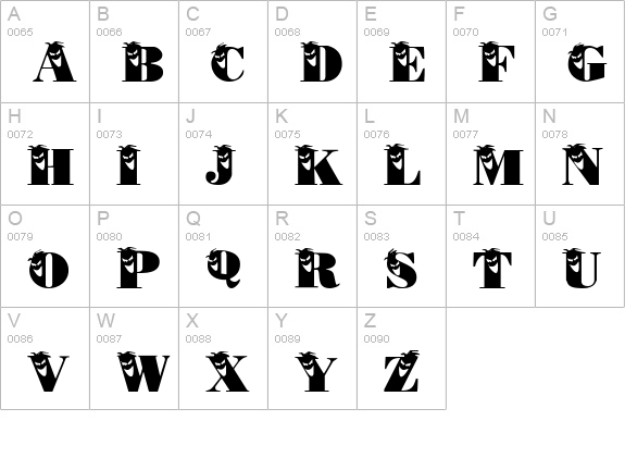 PhilliBoo uppercase A-Z preview