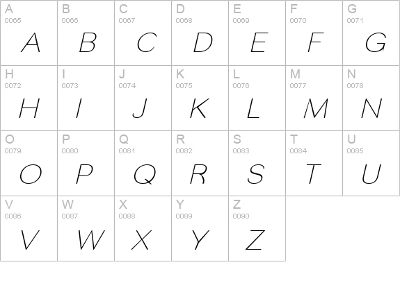 Phinster Fine Italic uppercase A-Z preview