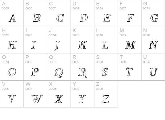 Phosphorus Oxide uppercase A-Z preview