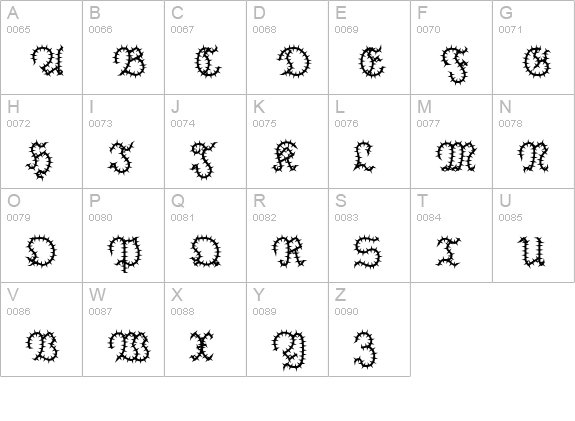 PhrackCack uppercase A-Z preview