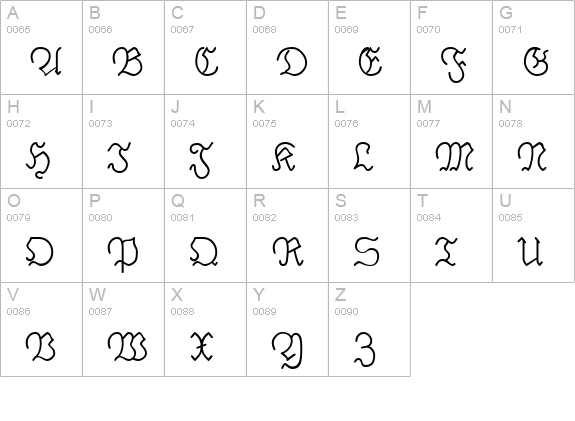 PhrackSle uppercase A-Z preview