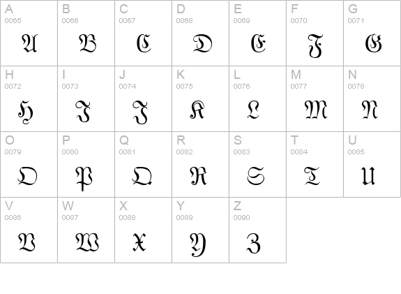 Phraxtured Plain uppercase A-Z preview