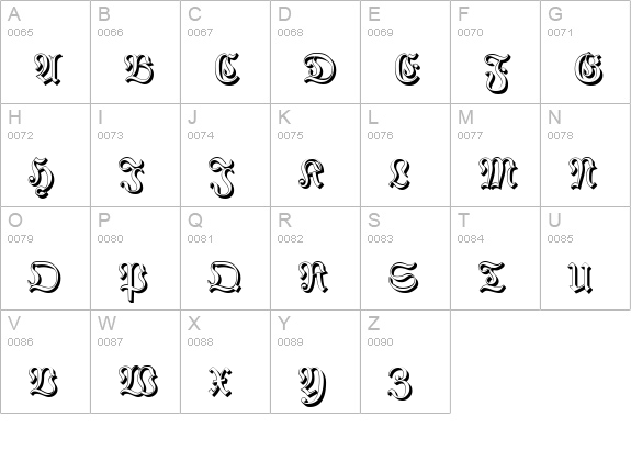 PhraxturedShadowed uppercase A-Z preview