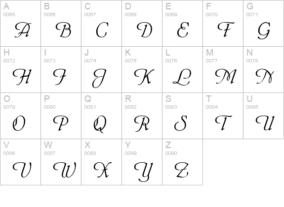 Phyllis ATT Italic uppercase A-Z preview
