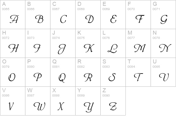 PhyllisD uppercase A-Z preview