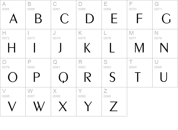 PianoLight uppercase A-Z preview
