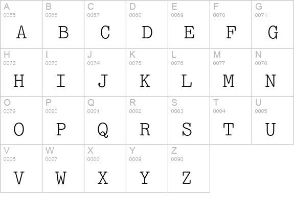 Pica 10 Pitch uppercase A-Z preview