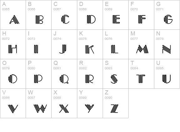 PiccadillyEF uppercase A-Z preview