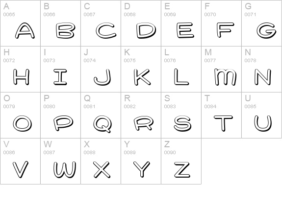 Pie Contest BTN Shadow uppercase A-Z preview