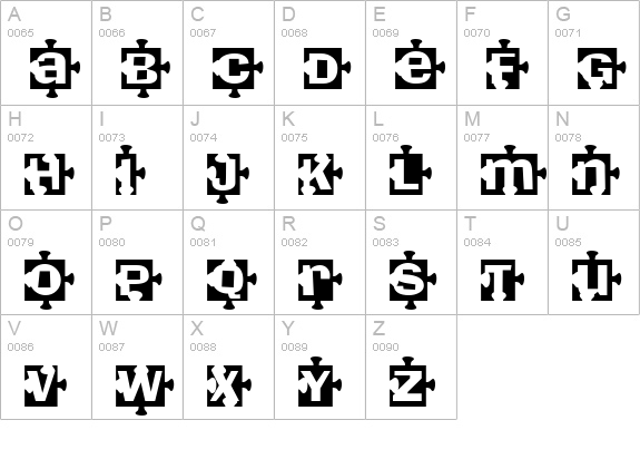 PiecesB uppercase A-Z preview