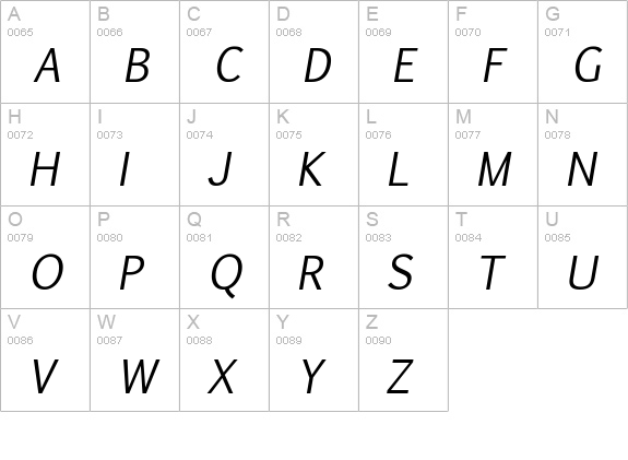 Pigiarniq Italic uppercase A-Z preview
