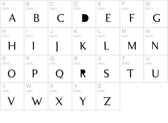 Pilgrim uppercase A-Z preview