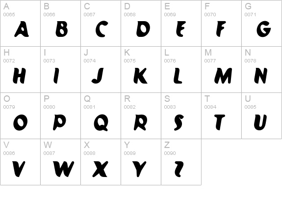 Pilot-4DE uppercase A-Z preview