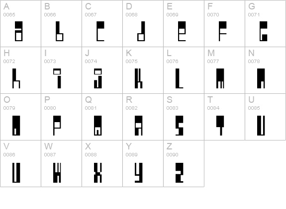 Pimpbot 5000 uppercase A-Z preview