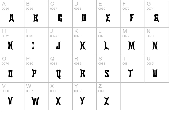 Pinch Drunk uppercase A-Z preview