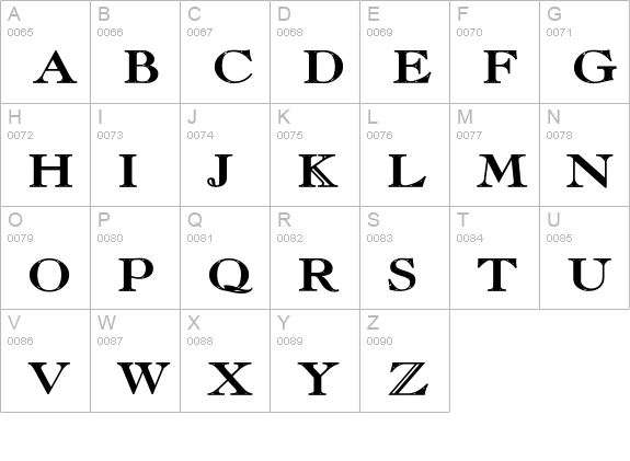Pinchi-Bold uppercase A-Z preview
