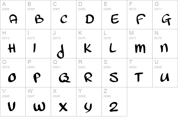 Pinda uppercase A-Z preview