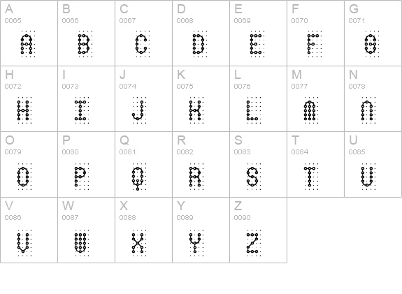 Pindown Plain BRK uppercase A-Z preview