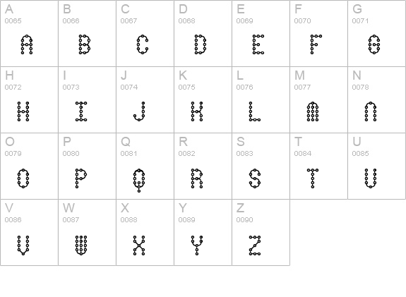 Pindown X Plain BRK uppercase A-Z preview