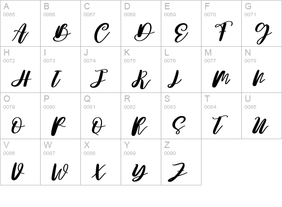 Pinkink uppercase A-Z preview