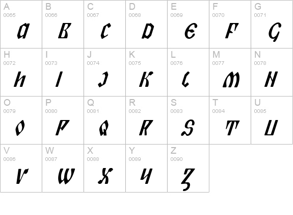 Piper Pie Cond Italic uppercase A-Z preview