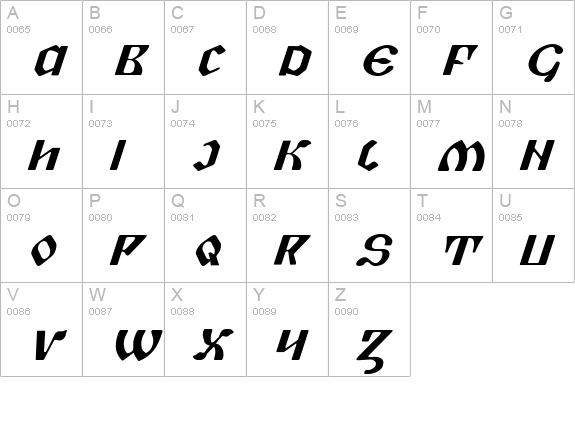 Piper Pie ExpItal uppercase A-Z preview