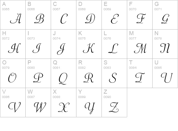 Piranesi Italic uppercase A-Z preview