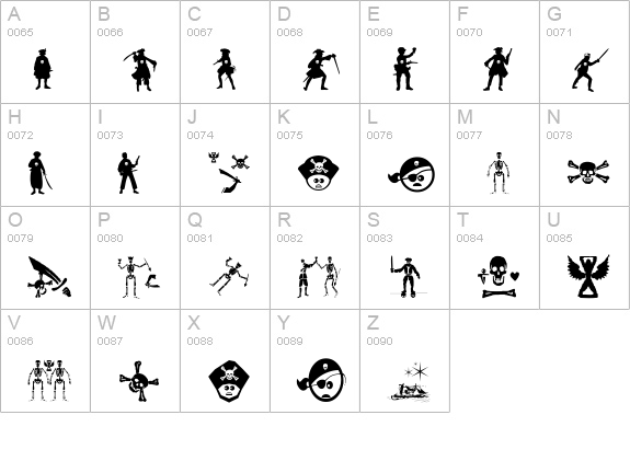 PiratesThree uppercase A-Z preview