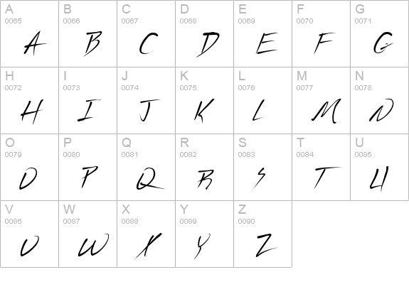 Pirouette uppercase A-Z preview