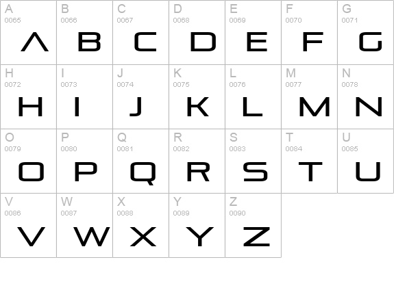 Pirulen uppercase A-Z preview