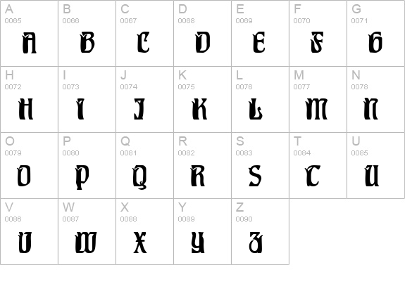 Pittoresk uppercase A-Z preview
