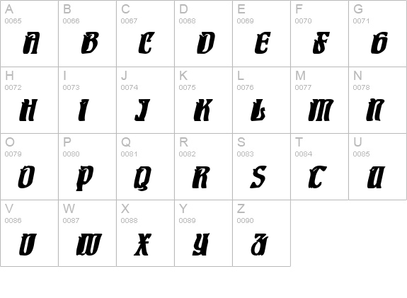Pittoresk Bold Oblique uppercase A-Z preview