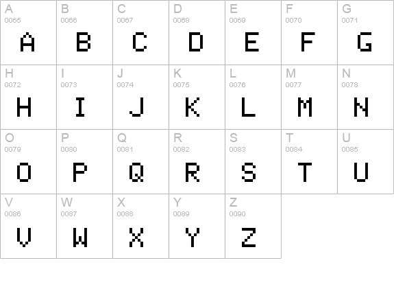 Pixel Coleco uppercase A-Z preview