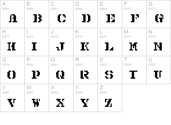 Pixel Combat uppercase A-Z preview