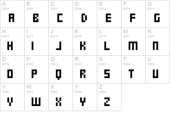 Pixel Gosub uppercase A-Z preview