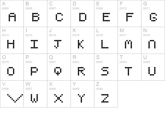Pixel II Regular uppercase A-Z preview