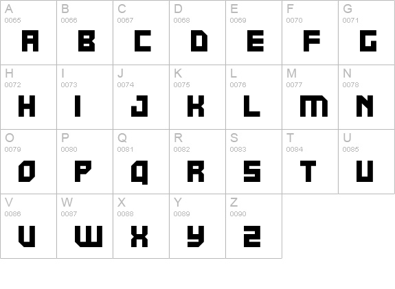 Pixel Powerline uppercase A-Z preview